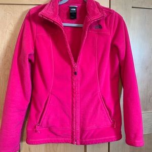 The North Face Magenta fleece zip up.
